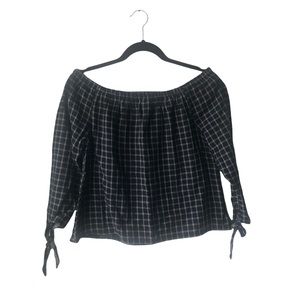 Madewell Blouse Black & White Plaid